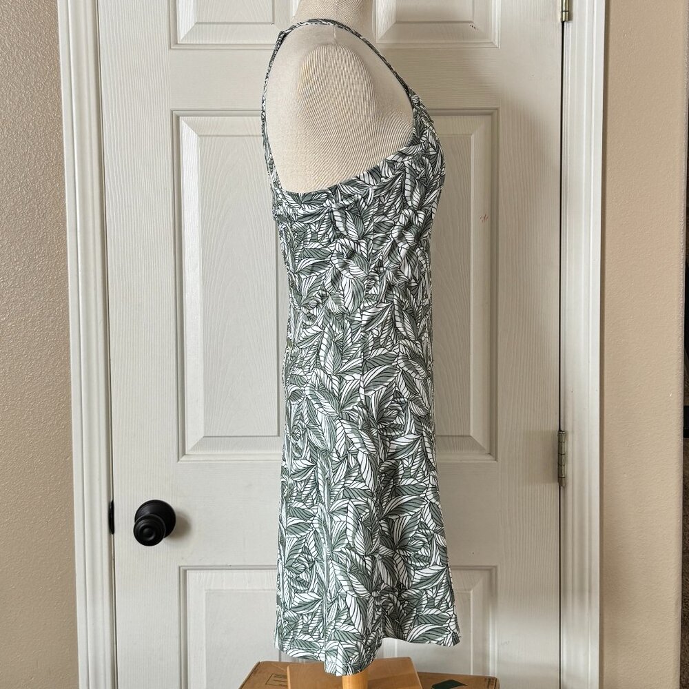 Eddie Bauer Harmony Sleeveless UPF 50 Stretch Dress Dusty Olive Simple Palms NWT - Picture 4 of 5